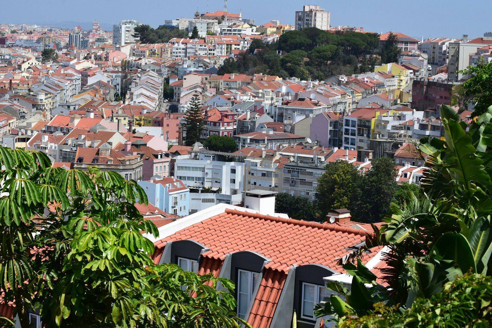 Lisbon rooftops seen from Miradouro da Senhora do Monte.