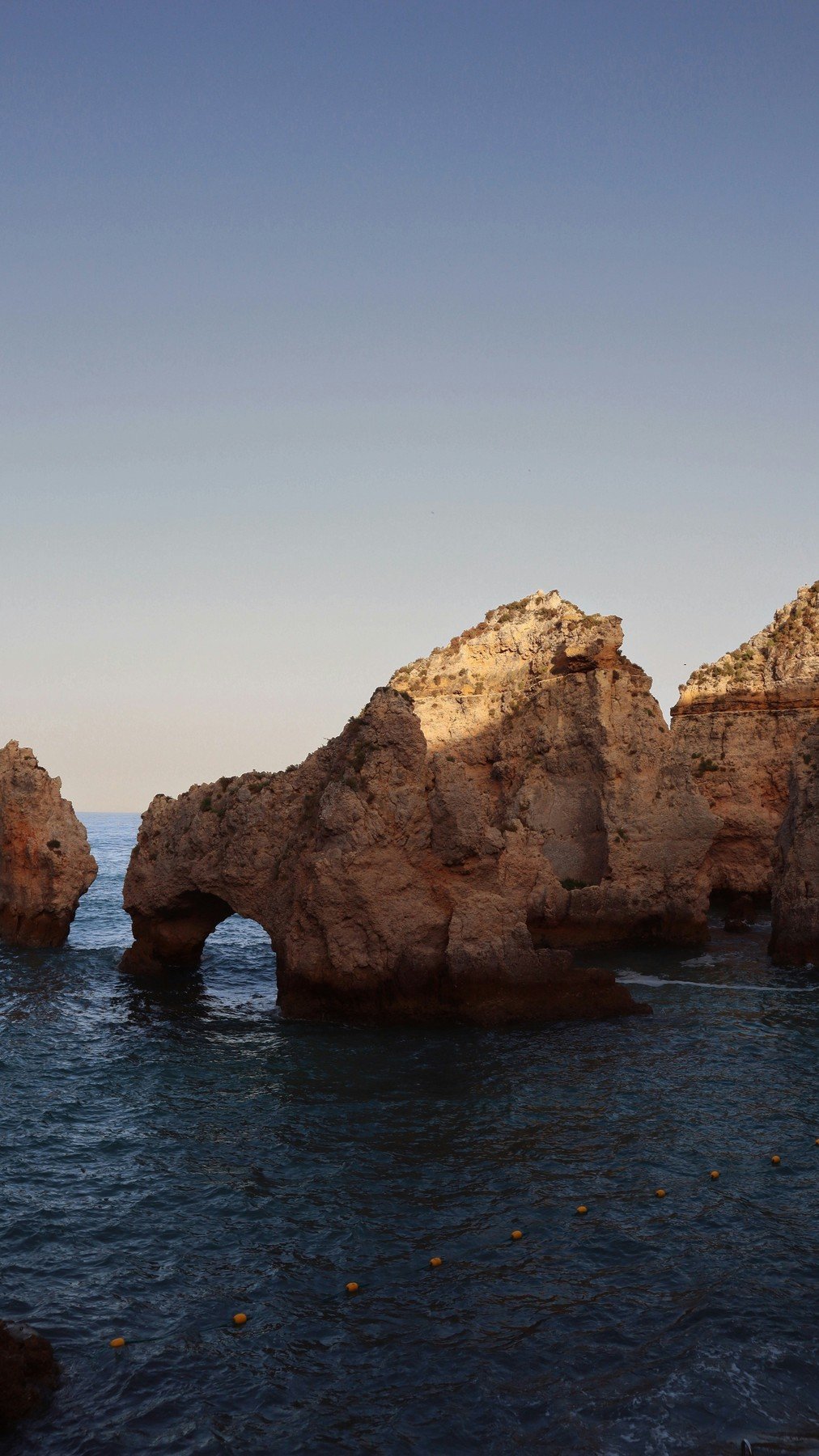 Sea arch and limestone cliffs at Ponta da Piedade in Lagos