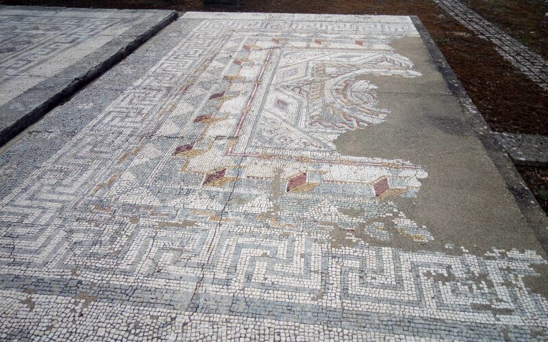Roman mosaic at the ruins of Conímbriga