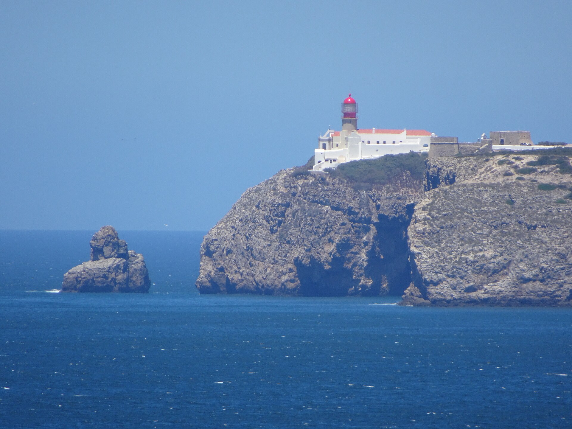 Lighthouse of Cabo de São Vicente on the Atlantic cliffs
