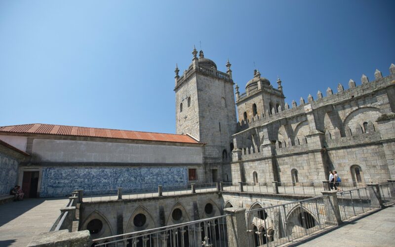 Porto Cathedral’s stone towers and azulejo-lined courtyard.