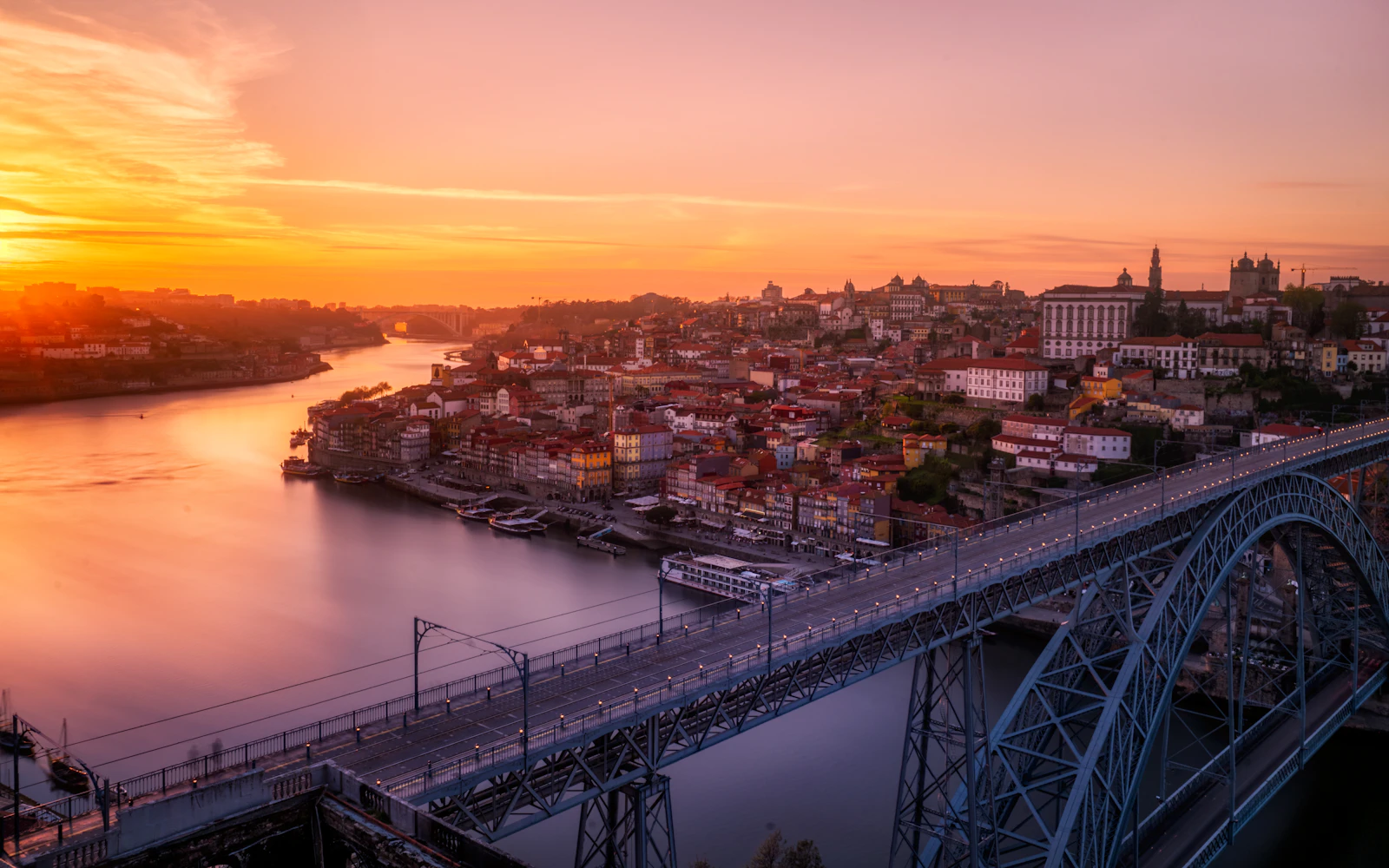 Porto Ribeira riverfront framed by the Douro River
