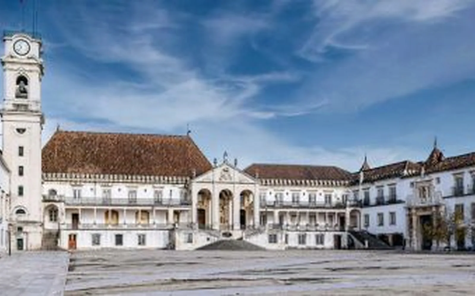Historic university courtyard in Coimbra, Portugal